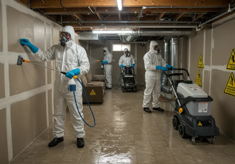 Basement Moisture Removal and Structural Drying process in Wilder, ID